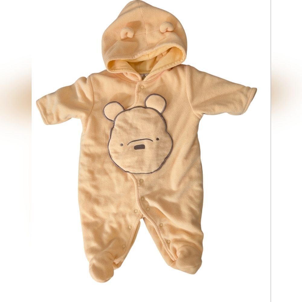 Disney Winnie the Pooh yellow Bunting Snowsuit infant size 0-3 months